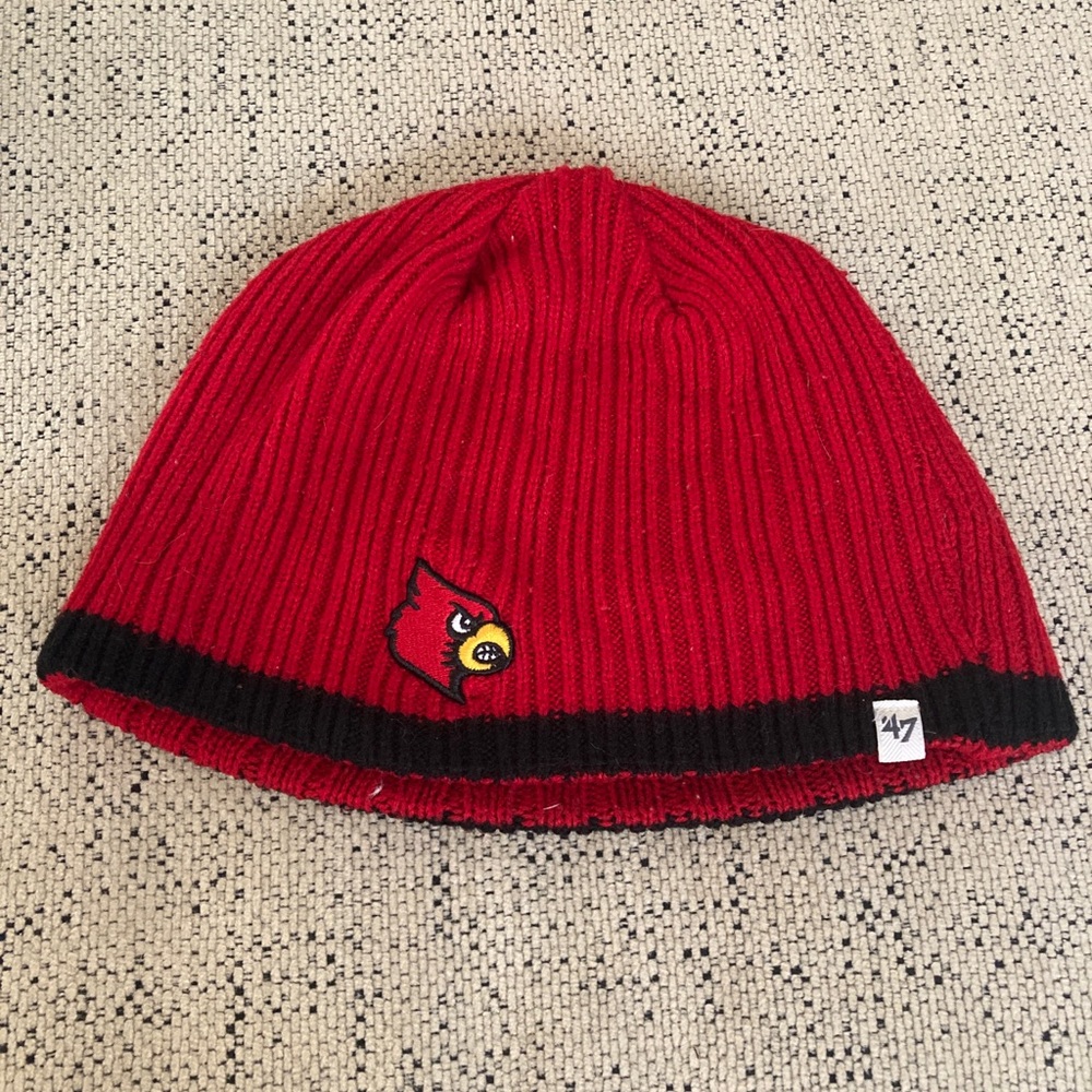 Y2K Red and Black Louisville Beanie